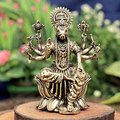 Brass Varahi Mata Idol with Kamal Base for Home Temple & Gift BH12429