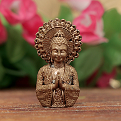 Mini Brass Buddha Idol for Home Decor, Office & Gift, BH12395