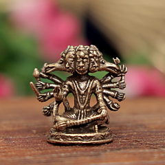 Mini Brass Panchmukhi Hanuman Idol for Protection, Pooja & Gift BH12451