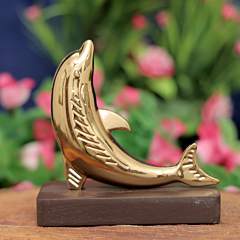 White Metal Dolphin Showpiece, BH12311