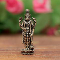 Mini Brass Vishnu Idol for Home Temple, Office & Gift, BH12393