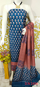 Katan Salab Discharge Print Unstitched Suit Set - Top, Bottom & Dupatta | Heavy Quality