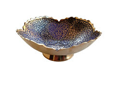 Decorative and Elegant Brass fruit Bowl -Blue