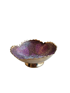 Decorative and Elegant Brass fruit Bowl -Red-Sky Blue-Purple