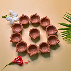 Santarms Soil Diwali Mitti Ka Diya Diva Festival Decoration pack of 11