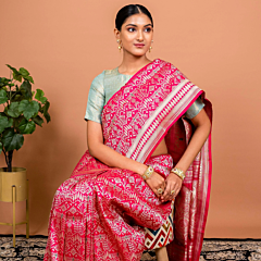 Gul Handwoven Banarasi Silk Saree in Pink