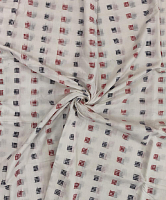 White Sambalpuri Handwoven Single Ikat Shirting Materials SFCSHI1421