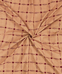 Light Brown Sambalpuri Handwoven Single Ikat Shirting Materials SFCSHI1427