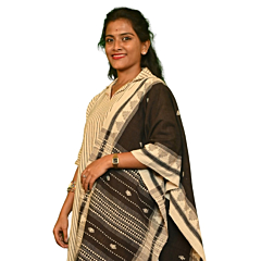 Authentic Kotpad Cotton Dupatta | Brown & Beige Tribal Motifs | Handwoven Odisha