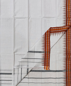 Sambalpuri Handwoven Cotton Gamcha | White