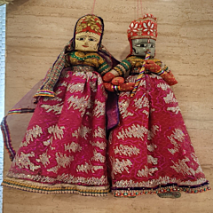 Handmade Kathputli- Radha Kishan pairs, zari & gota patti work