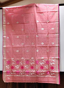 Handcrafted Zari Kota Silk Saree I Pink