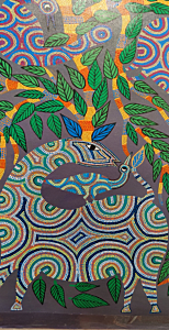 Handcrafted Bhil Pithora Folk Art Painting I Length 36 inches - Width 22 inches