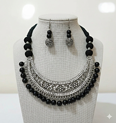 Silver oxidised necklace 