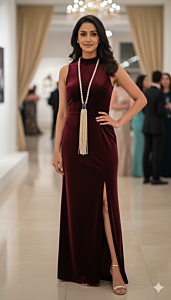 Long beads kundan necklace 