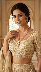 Crystal beads kundan necklace 