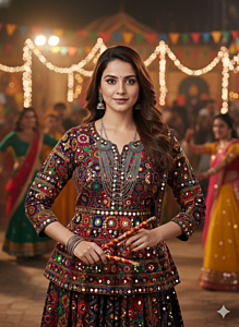 Silver garba necklace 