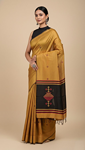 Yellow Tussar Silk Saree