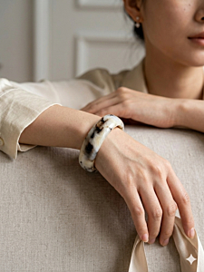 Handcrafted Marble Mist Resin Bangles-2.6