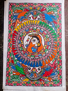 Handmade Madhubani painting without frame 