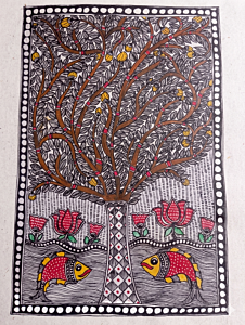 Handmade Madhubani painting without frame 