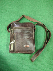 Lens Leather Brown Sling Bag