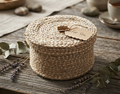 Handcrafted Jute Gift Box with Lid 12 x 7 CM