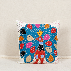 White Peacock Applique Cushion Cover | Decorative Home & Living