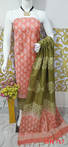 Katan Salab Discharge Print Unstitched Suit Set - Top, Bottom & Dupatta | Heavy Quality