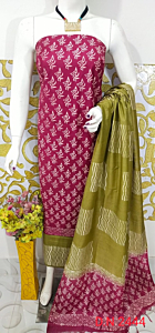 Katan Salab Discharge Print Unstitched Suit Set - Top, Bottom & Dupatta | Heavy Quality