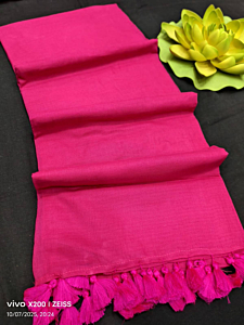 Plain Linen by Linen Saree with Matching Blouse - Premium Stylish Soft Linen Saree