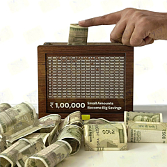  Wooden Piggy Bank for Kids & Adults Coin Box with Carved Design Savings Box Mini Bank Wooden Coin Box Bank with Numbers 