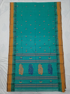 Exclusive Bengal Handloom Cotton Saree | Skyblue | 5.5 meters