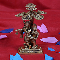 Brass Radha Krishna Idol Under Tree KBH07467