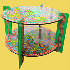Madhubani Handpainted Detachable Side Table