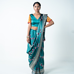 Mohini  Turquoise Banarasi Saree for Women