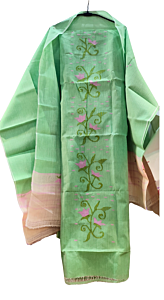 Light Green Ladies Suit with Lotus motifs