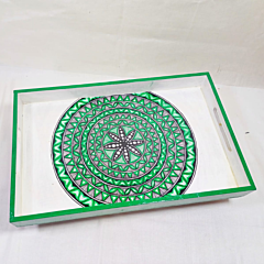 Green Rangoli Painting Tray