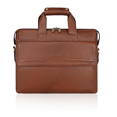 Genuine Leather Laptop Bag With Adjustable Shoulder Straps