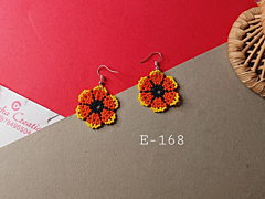 Handmade Bright Floral Glass Bead Dangle Earrings