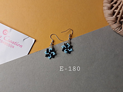 Midnight Bloom Handcrafted Glass Bead Dangle Earrings