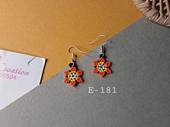 Citrus Burst Star Handcrafted Glass Bead Dangle Earrings