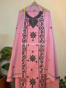 Pure Cotton Hand Embroidered Kutch Work Dress Material