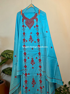 Pure Cotton Hand Embroidered Kutch Work Dress Material