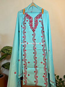 Pure Cotton Hand Embroidered Kutch Work Dress Material