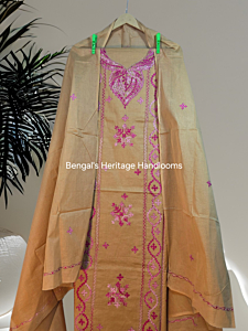 Pure Cotton Hand Embroidered Kutch Work Dress Material