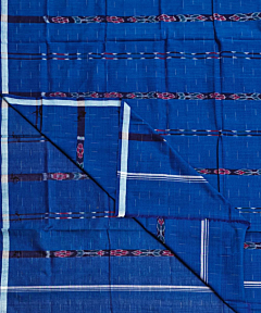 Blue Sambalpuri Handwoven Cotton Lungi SFCLUN2064