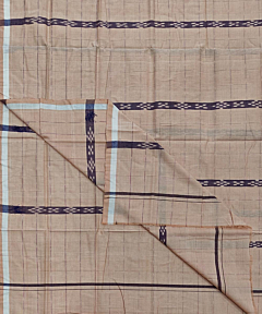 Beige Sambalpuri Handwoven Cotton Lungi SFCLUN2091