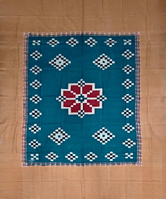 Multicolour Sambalpuri Handwoven Cotton Single Bed Sheet SMCBED2136