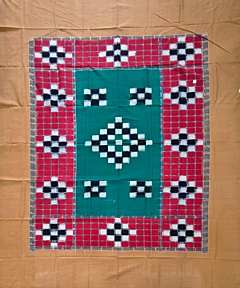 Multicolour Sambalpuri Handwoven Cotton Single Bed Sheet SMCBED213